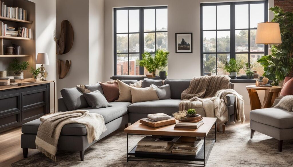 Airbnb living room with comfortable furniture